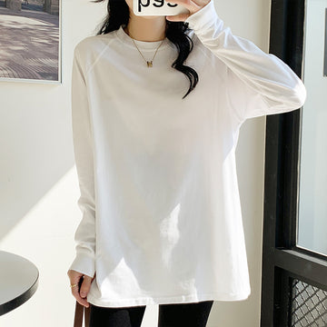 German velvet white base shirt women's autumn oriental style with long-sleeved T-shirt women's Korean round neck versatile layered top