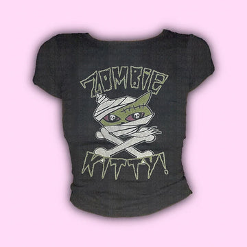 Women T-Shirt 2000s Clothes Aesthetic Vintage Streetwear Fashion Emo girl Y2k tops Crop Top Short Sleeve Tees Harajuku Graphic