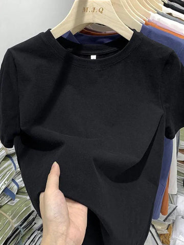 Women T Shirt Girls T-Shirt Woman Clothes Tops Tshirt Female Short Sleeve Spring Tee Sexy Y2k Top White