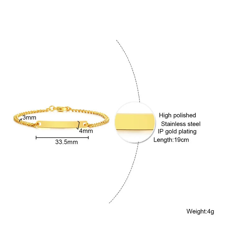 Free Custom Name Bracelet for Women,Stainless Steel Link Chain Bracelet,Elegant Personalized ID Bar Bracelets,Chic Jewelry Gifts