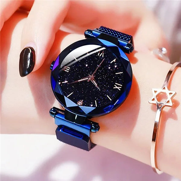 reloj mujer Fashion Starry Sky Women's Watches Magnet Buckle Mesh Belt Diamond Quartz Watch Women Dress Clock relogio feminino