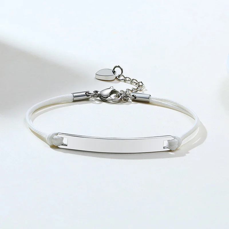 Free Custom Name Bracelet for Women,Stainless Steel Link Chain Bracelet,Elegant Personalized ID Bar Bracelets,Chic Jewelry Gifts