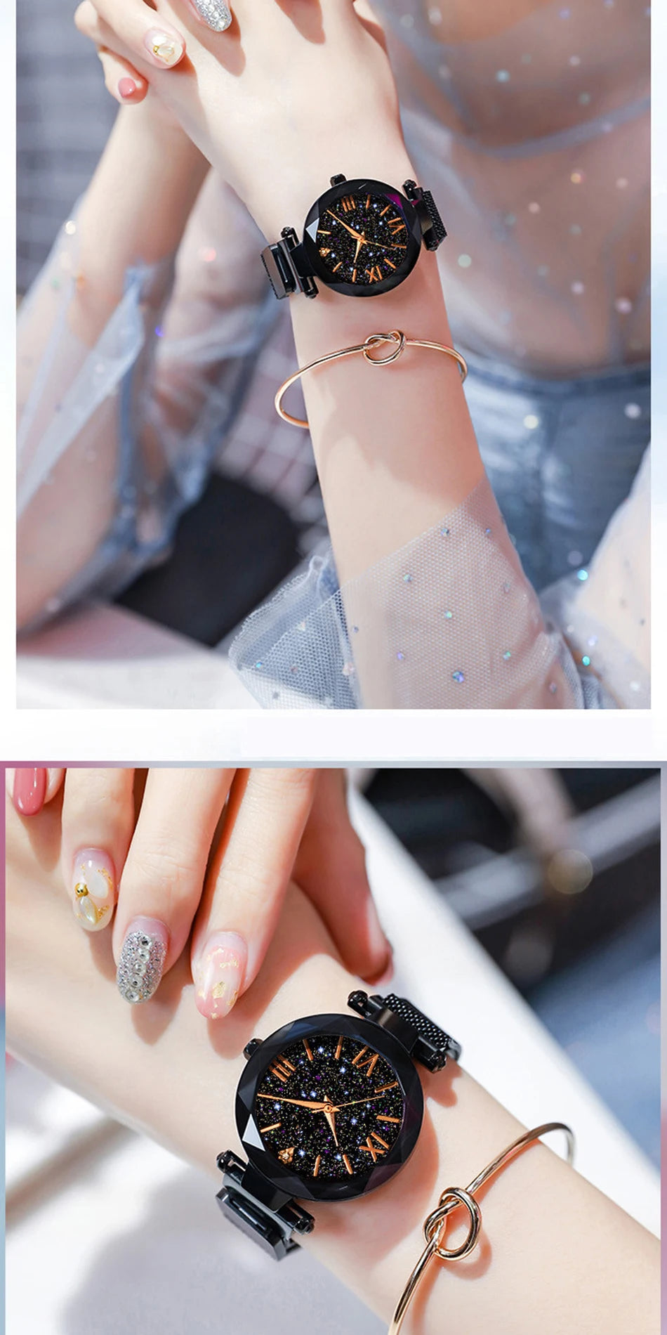 reloj mujer Fashion Starry Sky Women's Watches Magnet Buckle Mesh Belt Diamond Quartz Watch Women Dress Clock relogio feminino