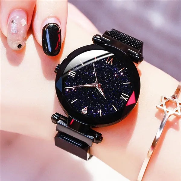 reloj mujer Fashion Starry Sky Women's Watches Magnet Buckle Mesh Belt Diamond Quartz Watch Women Dress Clock relogio feminino