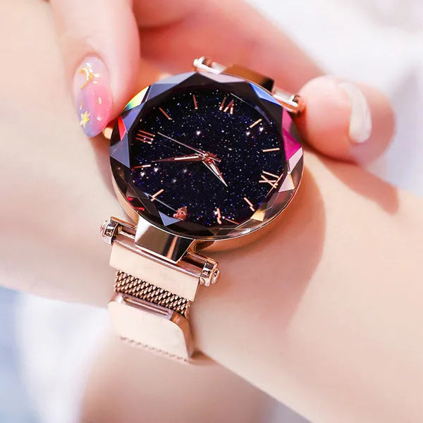 reloj mujer Fashion Starry Sky Women's Watches Magnet Buckle Mesh Belt Diamond Quartz Watch Women Dress Clock relogio feminino