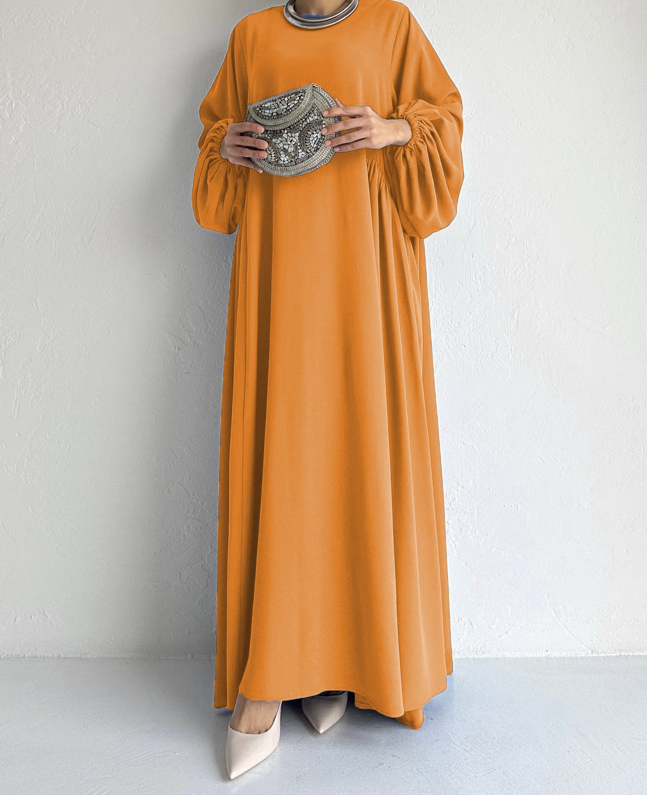 New Women Muslim Dresses Fashion Simple Solid Abaya Ramadan Caftan Elegant Female Casual Plain Maxi Dress Modest Dress for Women