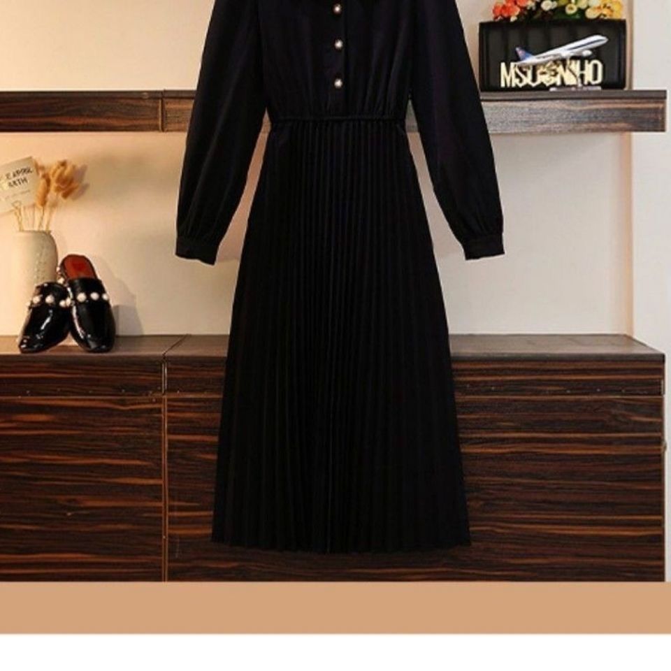 2024 Autumn New Western-style Two-Piece Women's Waist Slimming Mid-Length Shirt Dress Fashion Color-blocking Korean Vest