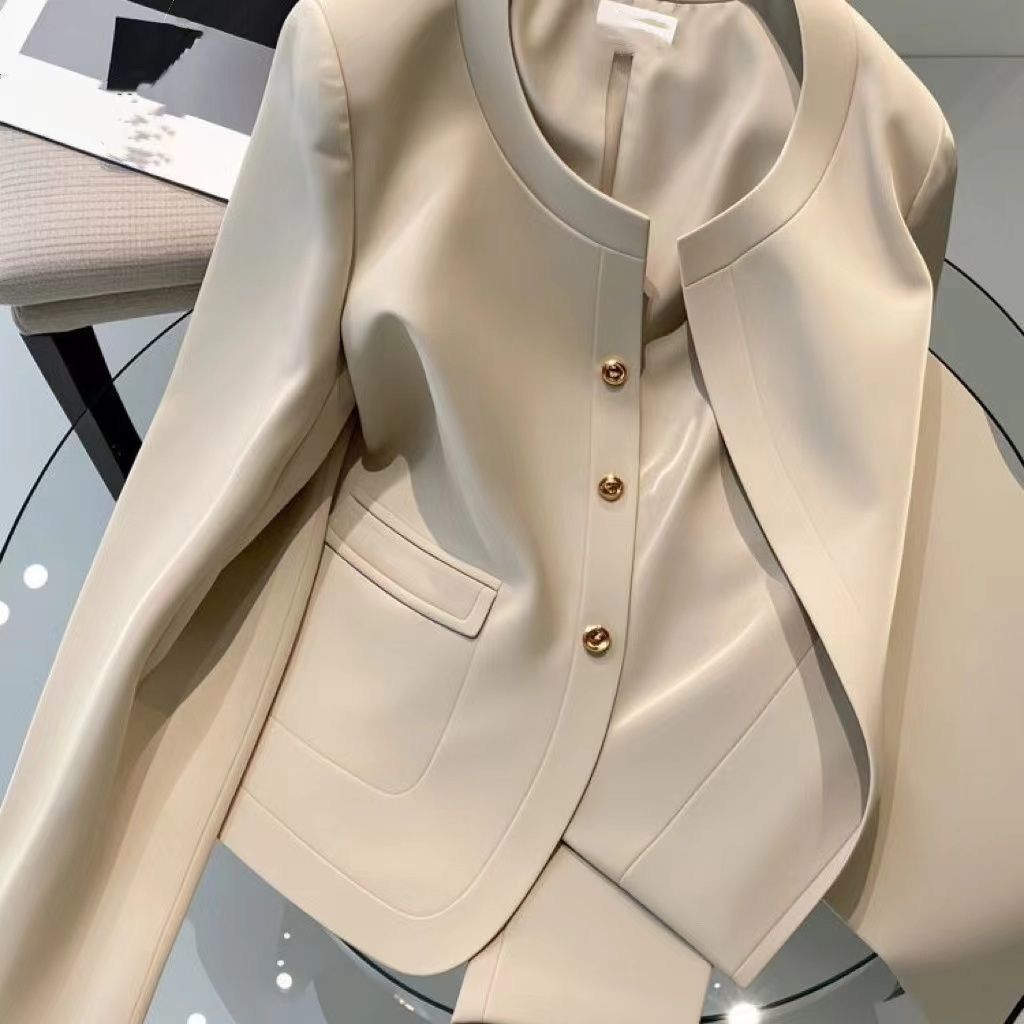 Spring unique super good-looking commuter jacket 2025 new French blazer high-end temperament khaki jacket