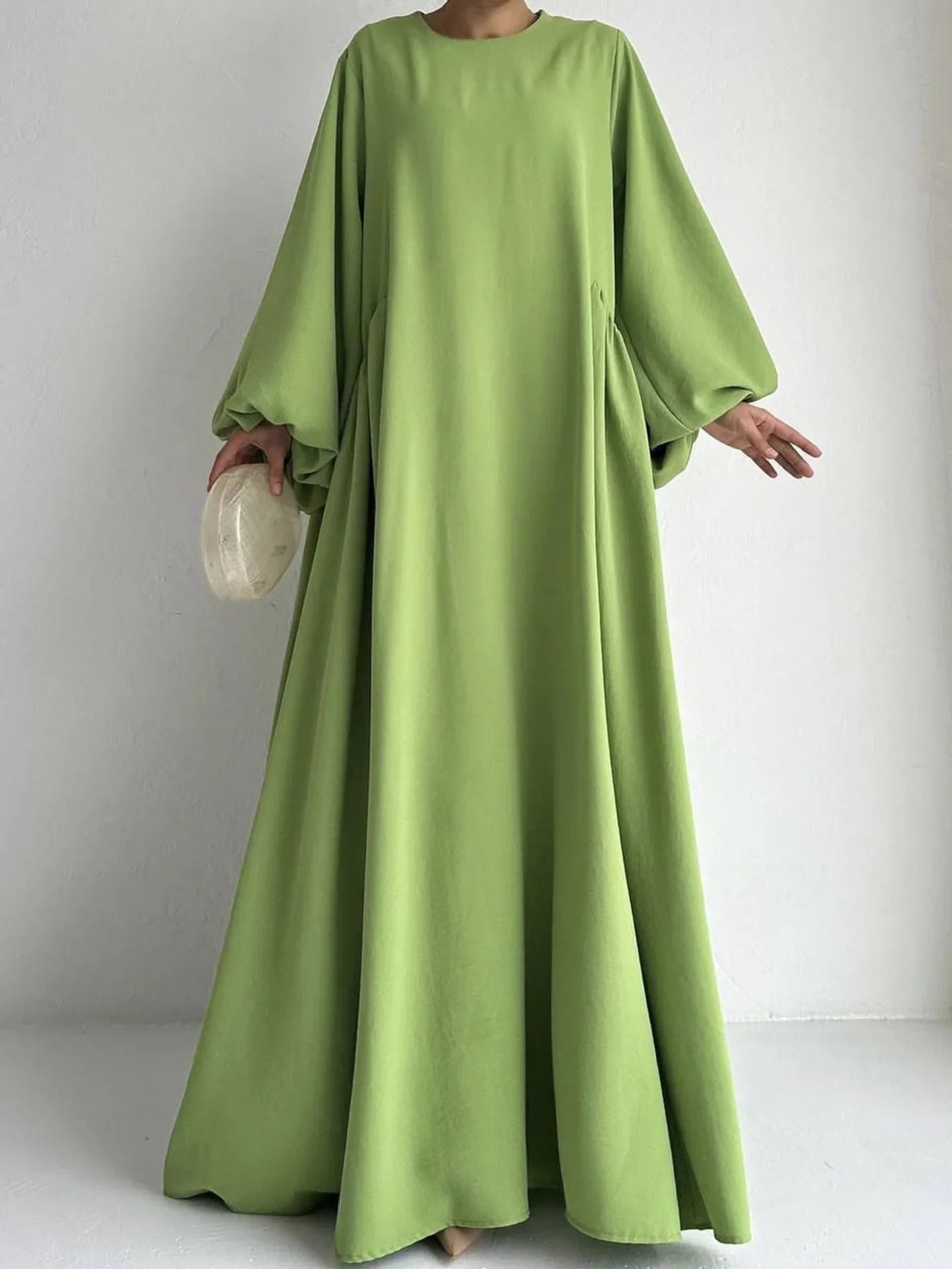 New Women Muslim Dresses Fashion Simple Solid Abaya Ramadan Caftan Elegant Female Casual Plain Maxi Dress Modest Dress for Women