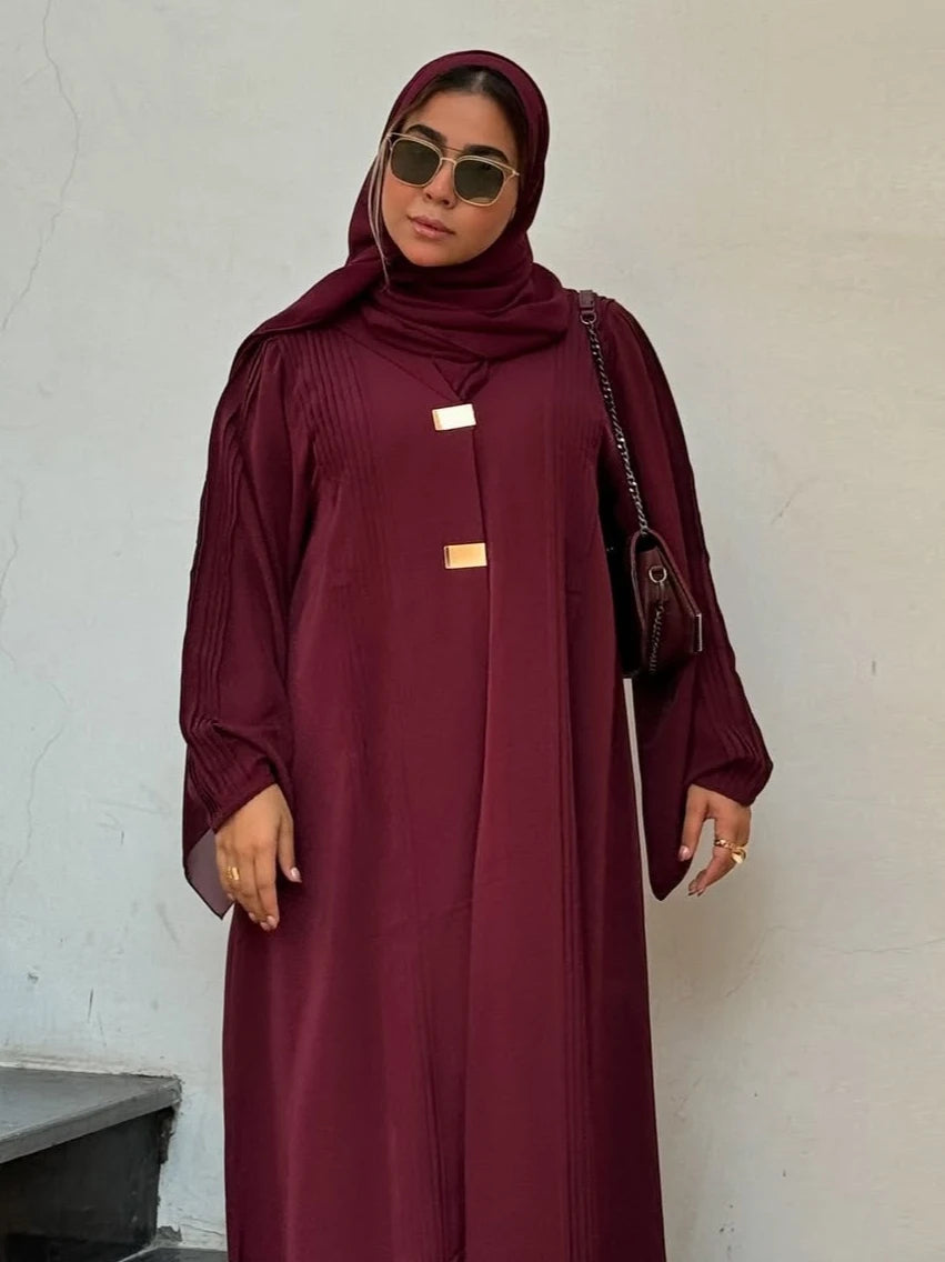 Ramadan Eid Women Abaya Dress Modest Cardigan Party Dresses Lapel Caftan Arab Long Robe Morocco Dubai Kaftan Vestidos Jalabiya