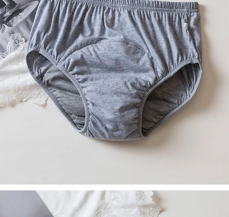 Man Woman Functional Underwear for Adults Graphene Antibacterial Leakage Proof Cotton Super Absorbent Pants Middle-Aged Elderly