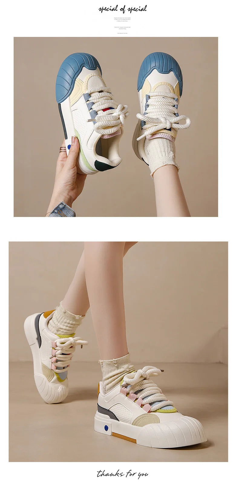 Women's Shoes Versatile Biscuit Shoes Trend Women's Sneaker Comfortable Breathable Non-slip Wear-resistant Casual Sports Shoes