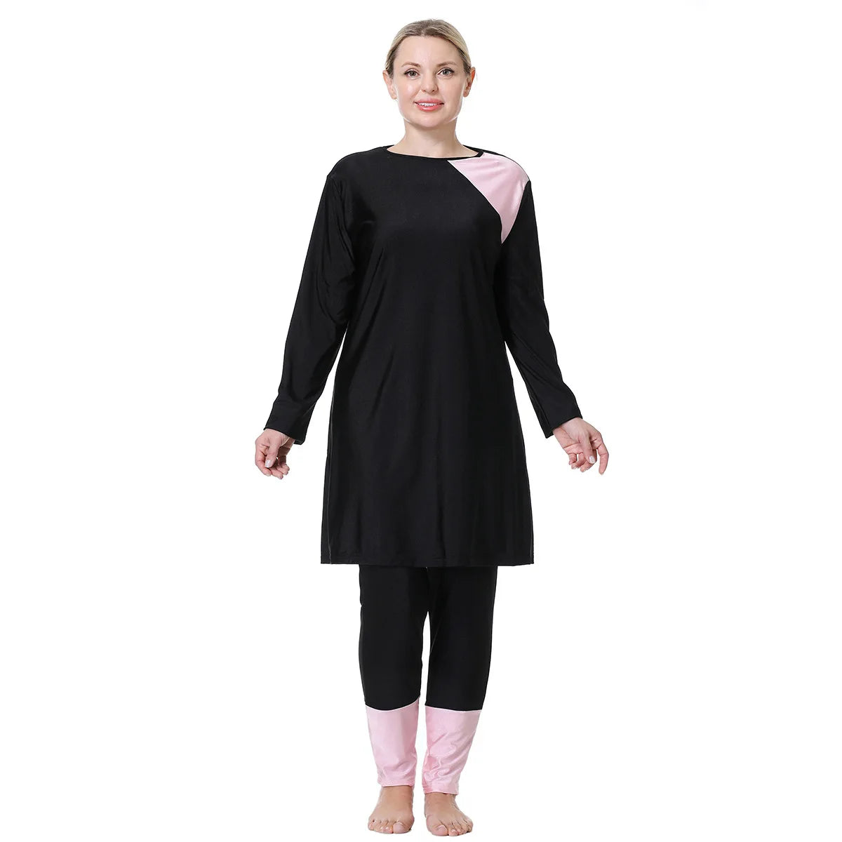 Muslim Modest Burkini Women Long Sleeve Print Swimwear Full Cover Swimsuit Islamic Bathing Suit Beachwear Swimming Costumes Set
