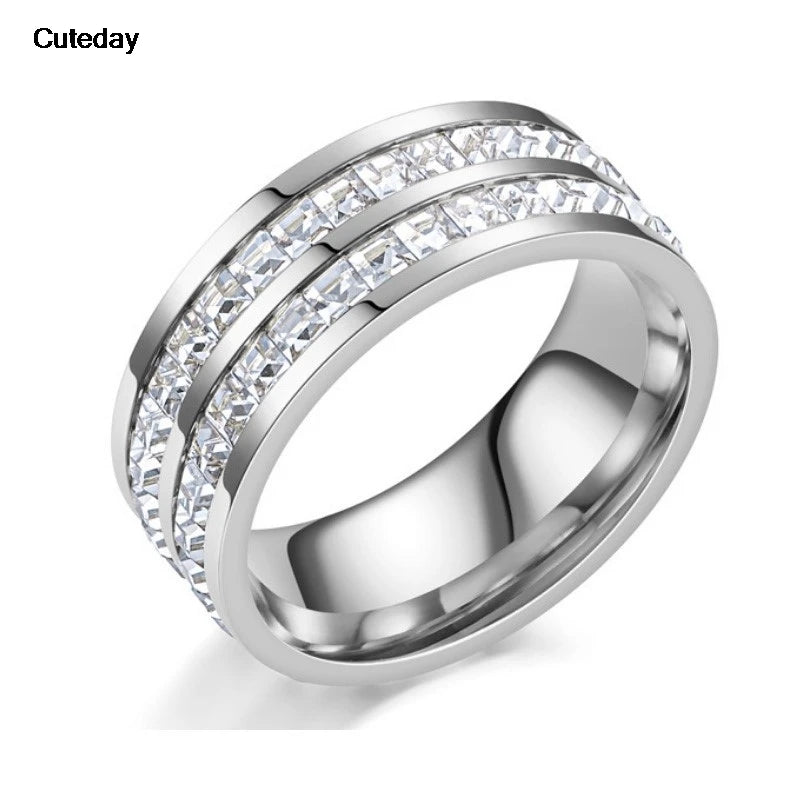 2024 Nwe Stainless Steel 18 K Gold Plated Sun Rings for Women Natural Stone Inlaid in Hollow Metal Texture Ring Trendy Jewelry