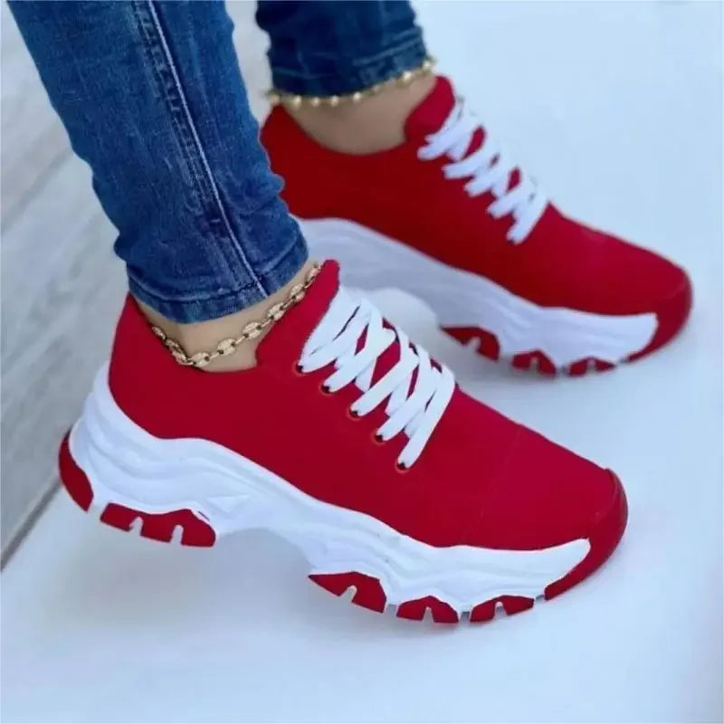 Women Vulcanized Shoes Platform Shoes for Women 2025 Solid Color Suede Womens Sneakers Comfortable Casual Zapatillas Footwear