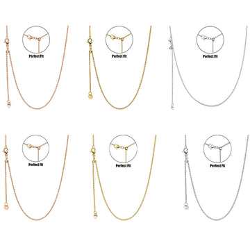 New 925 Sterling Silver Simple Necklace Gold Silver Rose Gold Premium Bare Chain For Women Valentine's Birthday Gift DIY Jewelry