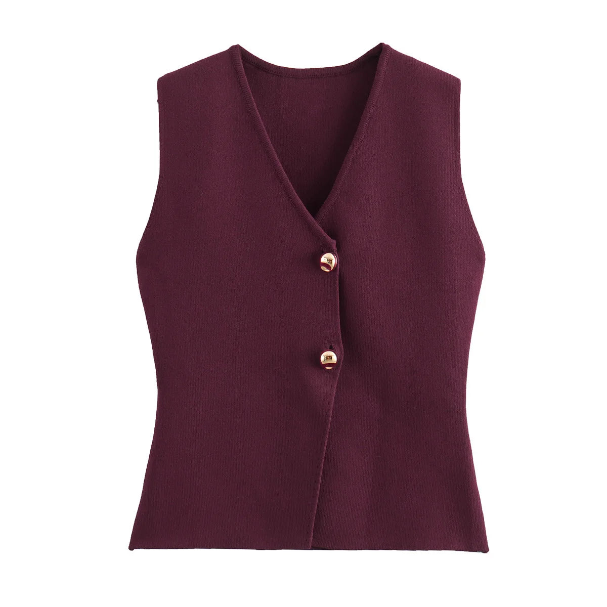 MUJER Woman Knit Vest Top Cropped Sleeveless Vests for Women 2025 Button Summer Vest Top Women Waistcoat Knitted Short Tops