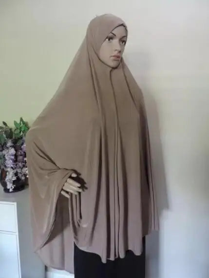 Women's Elegant Khimar Modest Muslim Islamic Ramadan Soft Lightweight Jersey Hijab Long Scarf Amira Prayer Abaya Jilbab
