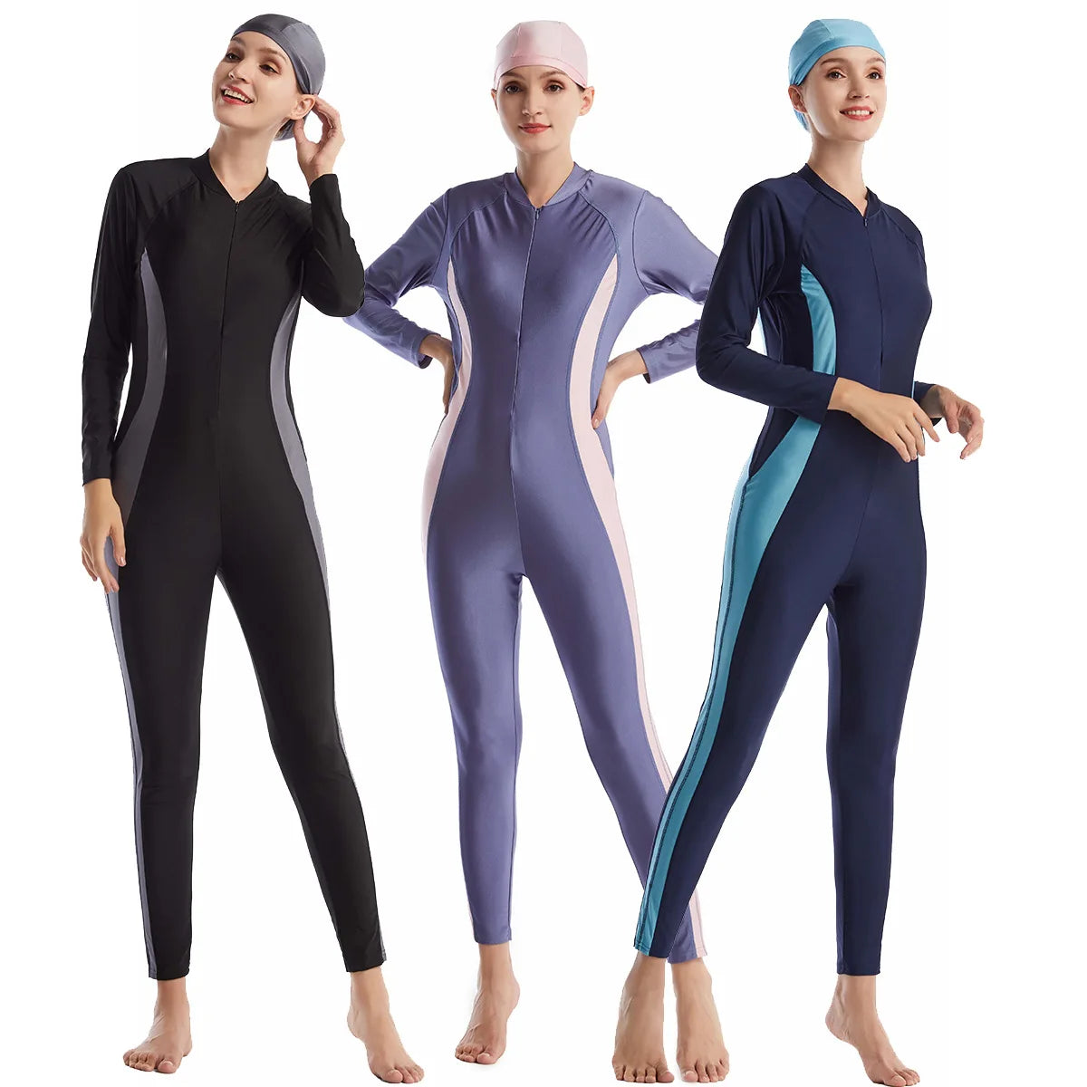 Muslim Modest Burkini Women Long Sleeve Print Swimwear Full Cover Swimsuit Islamic Bathing Suit Beachwear Swimming Costumes Set