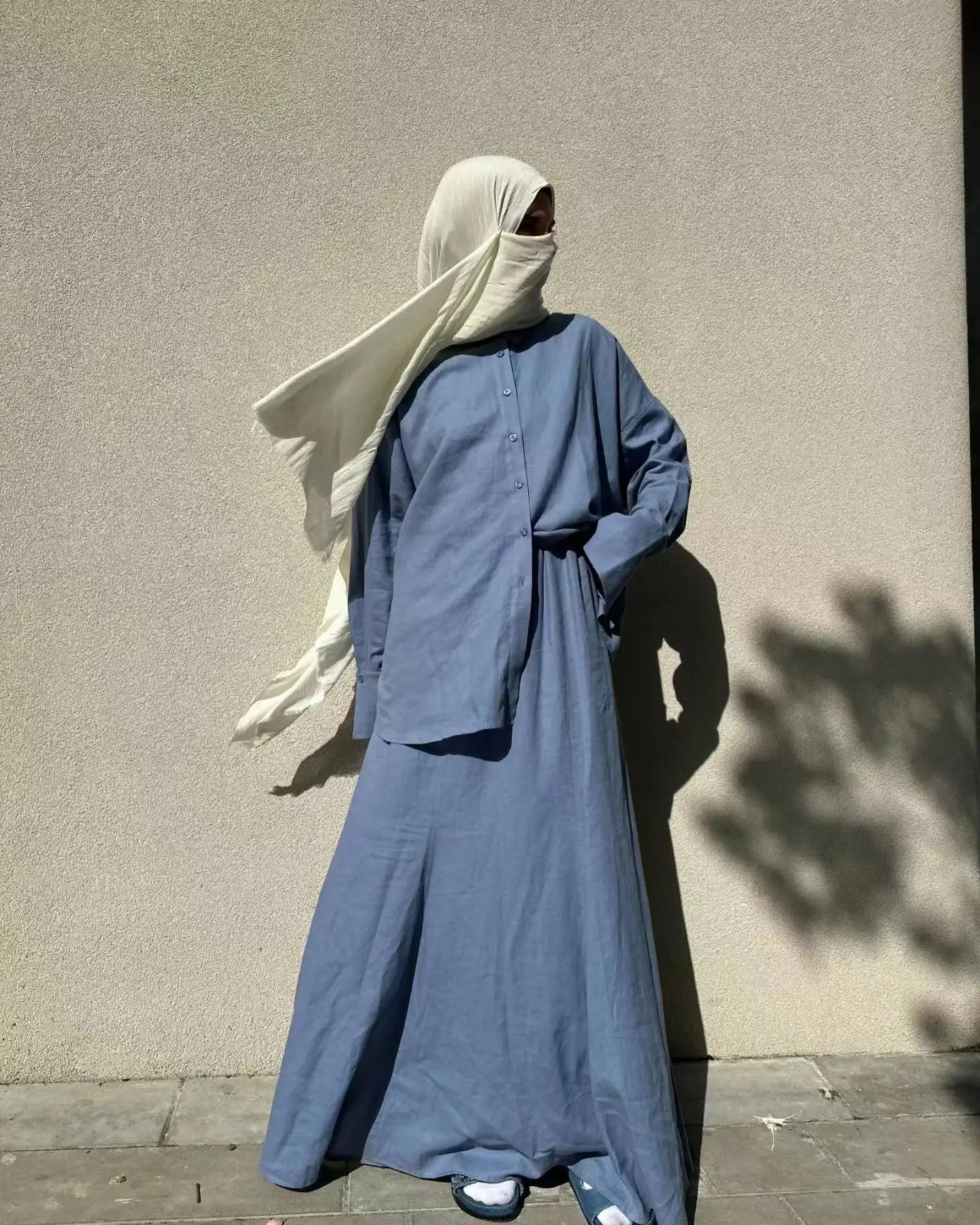 Muslim Women 2 Piece Sets Shirts Skirt Outfits Single Breasted Morocco Dubai Islam Blouse Long Skirts Suit Saudi Modest Ensemble
