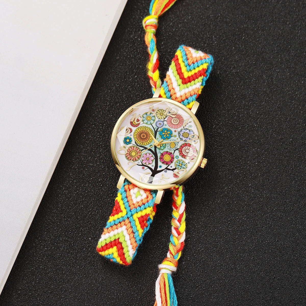 Fashion Woven Strap Women Watches Vintage Arabic Numeral Dial Quartz Watches For Ladies Clock Reloj Mujer（Without Box）