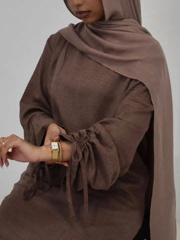 فستان نسائي متواضع للعيد عباية بأكمام طويلة قفطان إسلامي رداء المغرب دبي قفطان إسلامي 2025 فيستدوس لارجوس جلابية رمضان