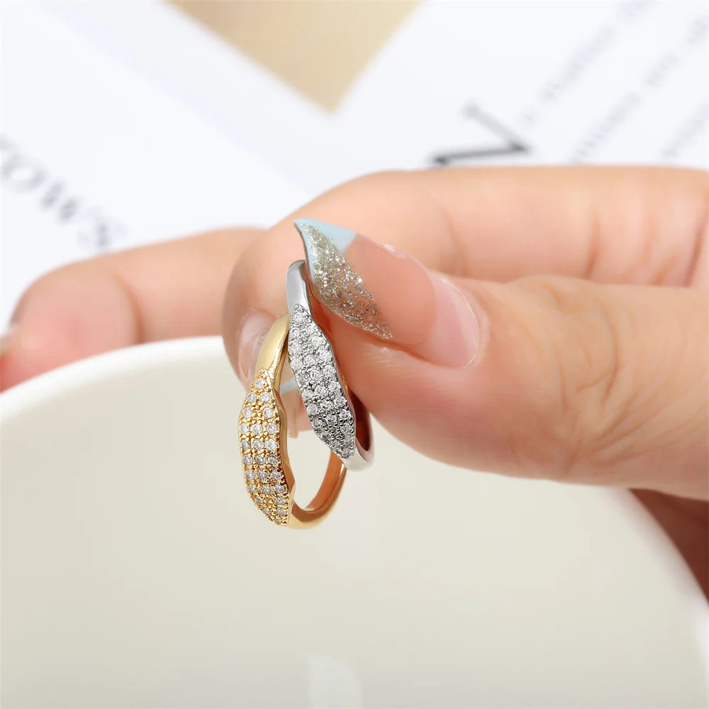 ZAKOL Tiktok Shein Trendy Shiny Micro Pave Zircon Finger Ring White  Crystal CZ Minimalist Aesthetic Ring for Women Wholesale