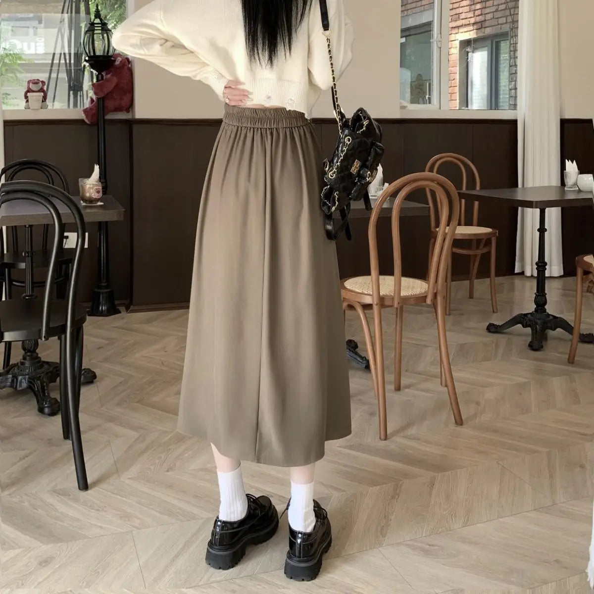 Modest Skirts for Women  Korean Style Long Black Skirt Women's Pleated Skirt Long Skirts for Women Fashion 2023 Dazy  A-LINE