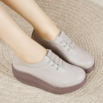 Women's Sneakers PU Leather Platform Thick Bottom Casual Walking Vulcanized Shoes Fashion Female Footwear Zapatillas Mujer