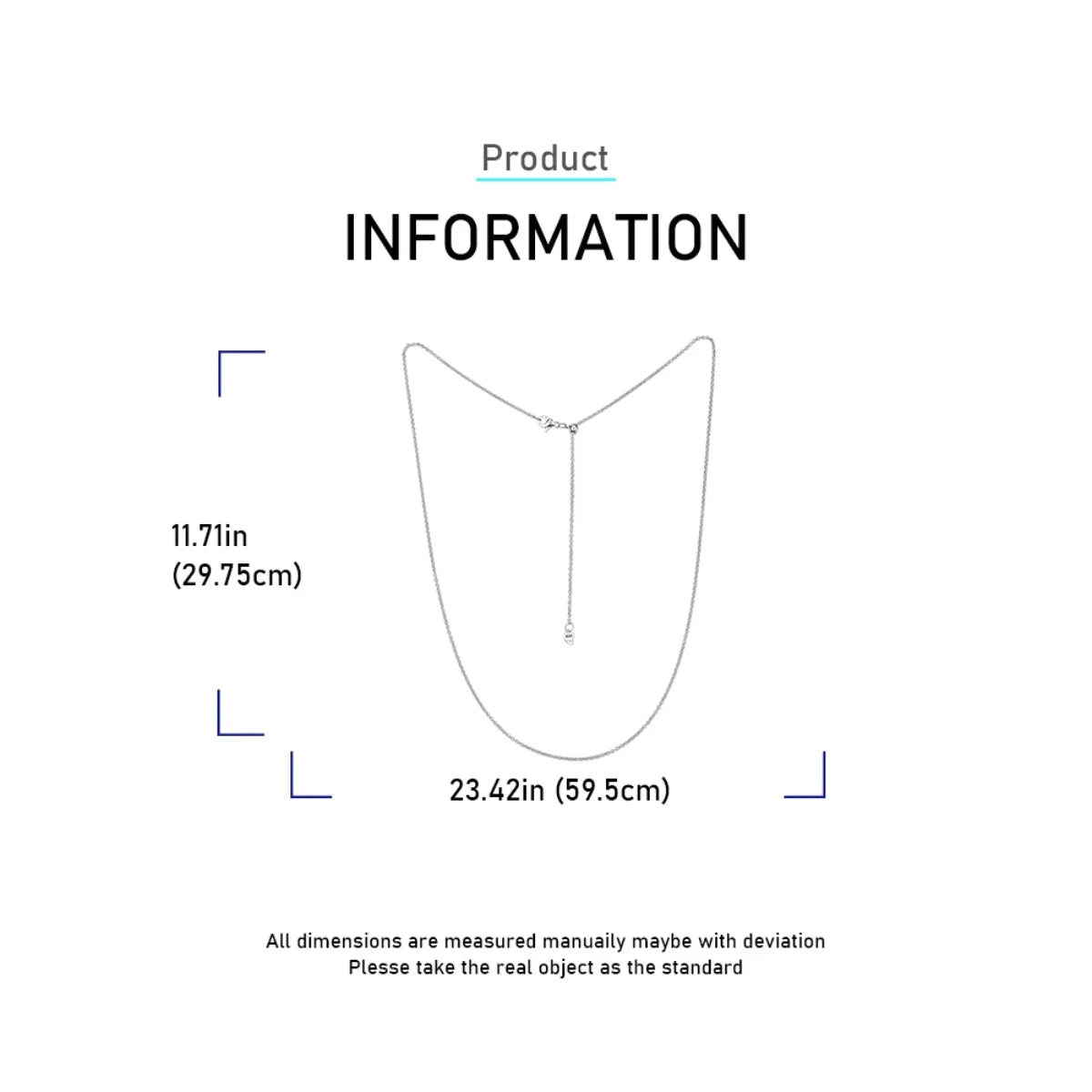 New 925 Sterling Silver Simple Necklace Gold Silver Rose Gold Premium Bare Chain For Women Valentine's Birthday Gift DIY Jewelry