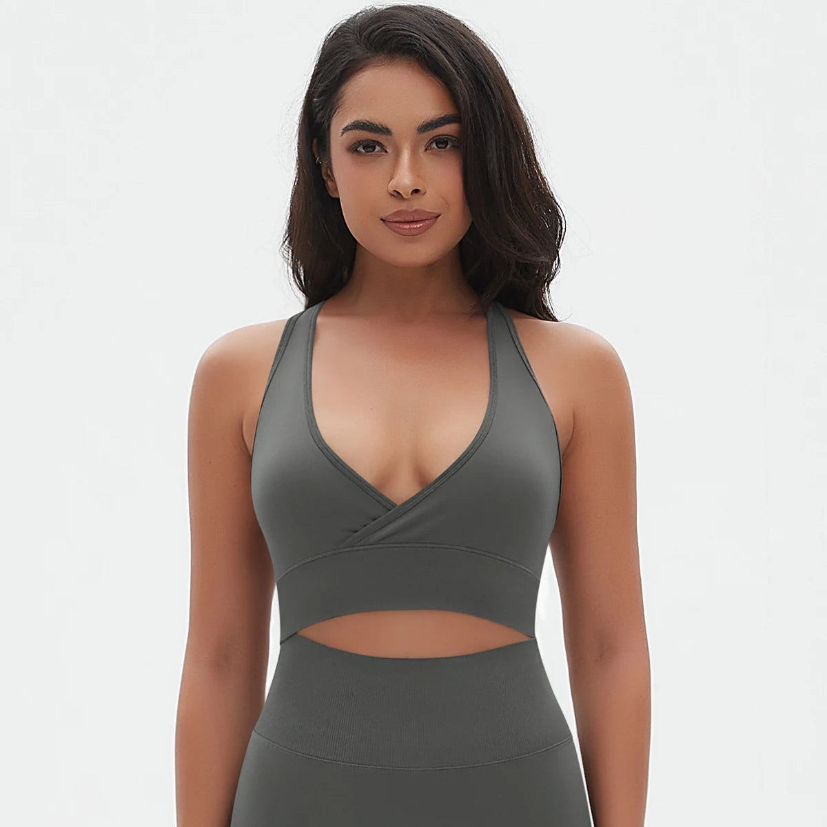 Women Sports Bra High Support Impact Ruched Fitness Underwear Gym Yoga Top Workout Clothes Push-up Corset Padded Activewear