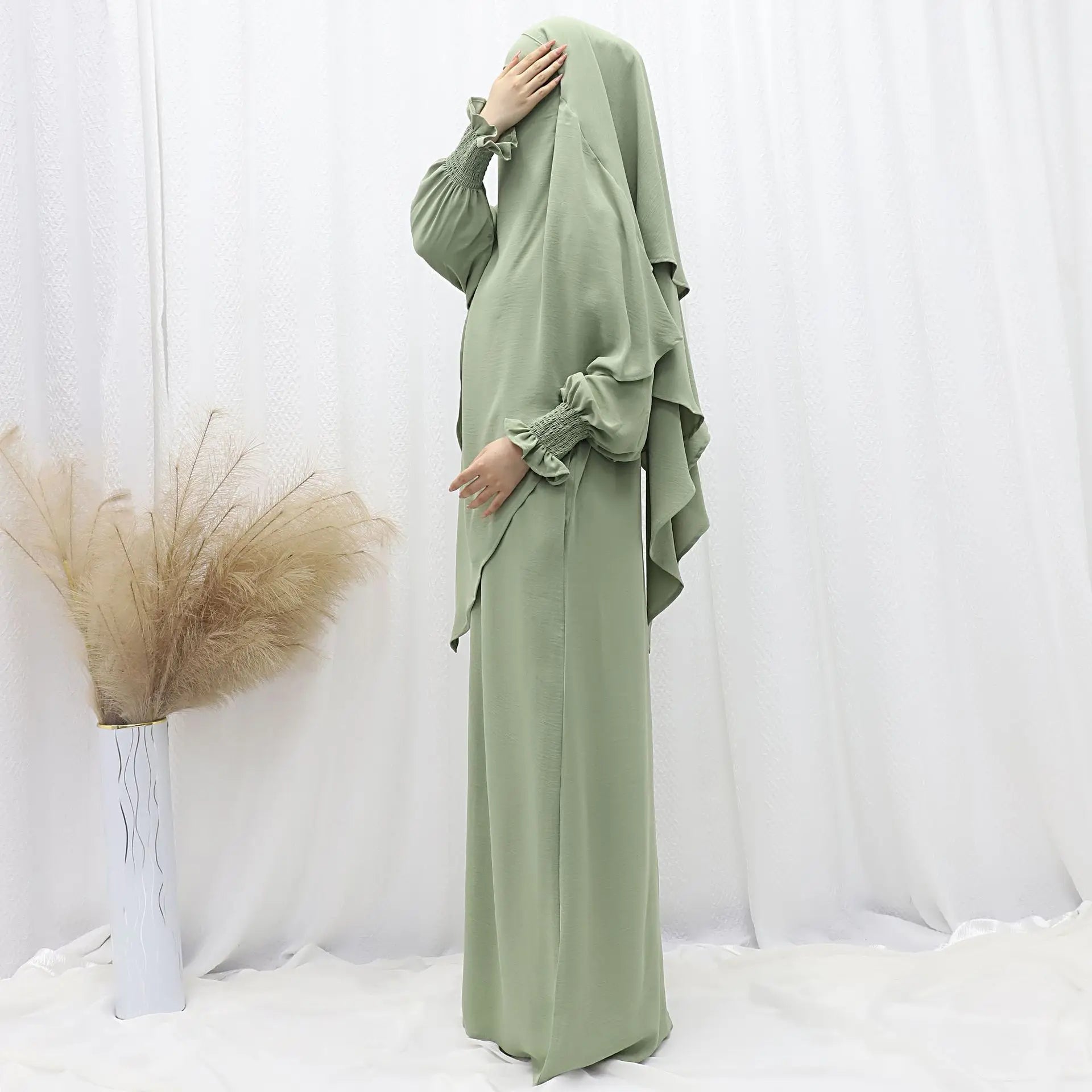 Ramadan Modest Muslim Women Dresses Headscarf Abaya Morocco Kaftan Dubai Turkey Abayas Islam Vestidos Arab Long Robe Jalabiya