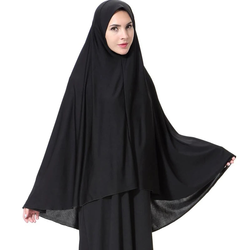 Women's Elegant Khimar Modest Muslim Islamic Ramadan Soft Lightweight Jersey Hijab Long Scarf Amira Prayer Abaya Jilbab