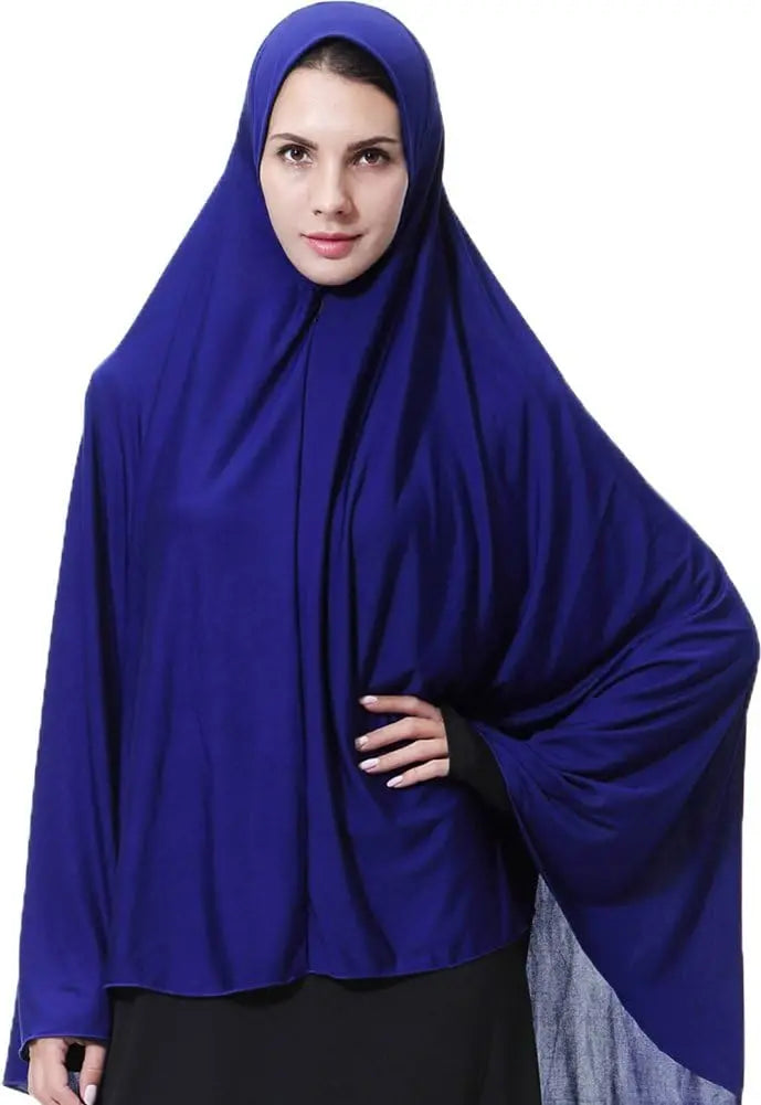 Women's Elegant Khimar Modest Muslim Islamic Ramadan Soft Lightweight Jersey Hijab Long Scarf Amira Prayer Abaya Jilbab