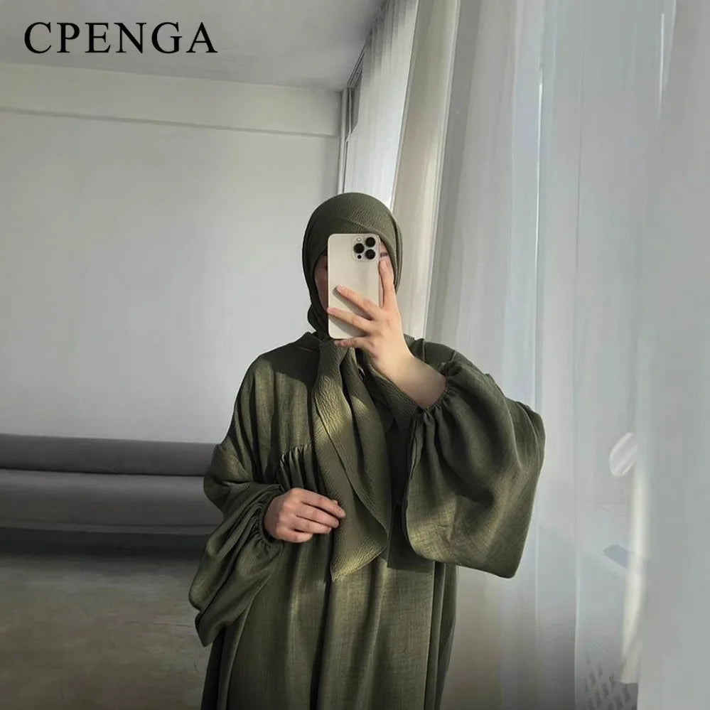 Modest Nursing Clothes for Muslim Women 2025 Elegant Arabic Muslim Dress Eid Dubai Plain Nursing Abaya Fashion Turkey Solid Robe