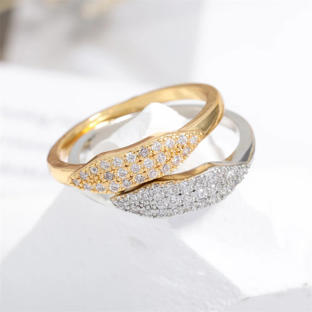 ZAKOL Tiktok Shein Trendy Shiny Micro Pave Zircon Finger Ring White  Crystal CZ Minimalist Aesthetic Ring for Women Wholesale