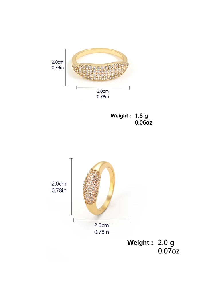 ZAKOL Tiktok Shein Trendy Shiny Micro Pave Zircon Finger Ring White  Crystal CZ Minimalist Aesthetic Ring for Women Wholesale