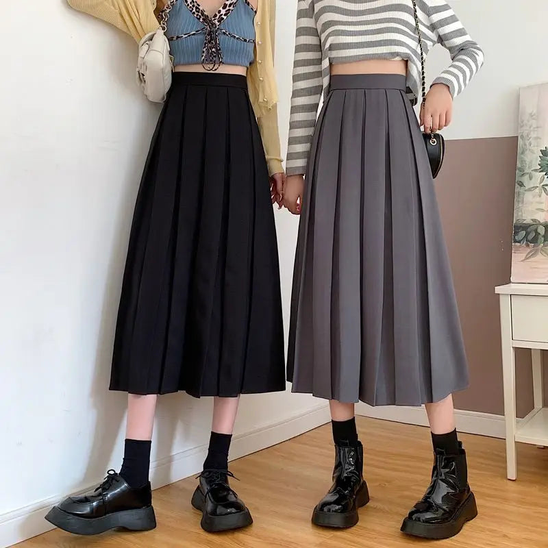 Modest Skirts for Women  Korean Style Long Black Skirt Women's Pleated Skirt Long Skirts for Women Fashion 2023 Dazy  A-LINE