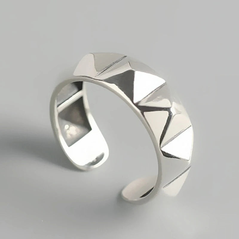 Silver Color Geometric rhombus Rings For Women Couples Classic Trendy Vintage Personality Party Jewelry Gifts