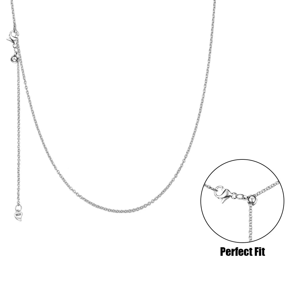 New 925 Sterling Silver Simple Necklace Gold Silver Rose Gold Premium Bare Chain For Women Valentine's Birthday Gift DIY Jewelry