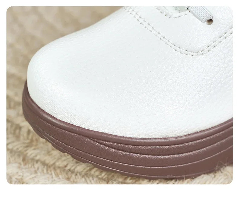 Women's Sneakers PU Leather Platform Thick Bottom Casual Walking Vulcanized Shoes Fashion Female Footwear Zapatillas Mujer