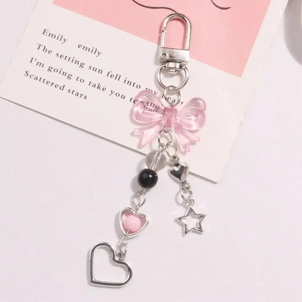 Creative Crystal Bowknot Pearl Beaded Mobile Phone Straps for Women Phone Case Key Chain Bag Pendant Decoration Accessories