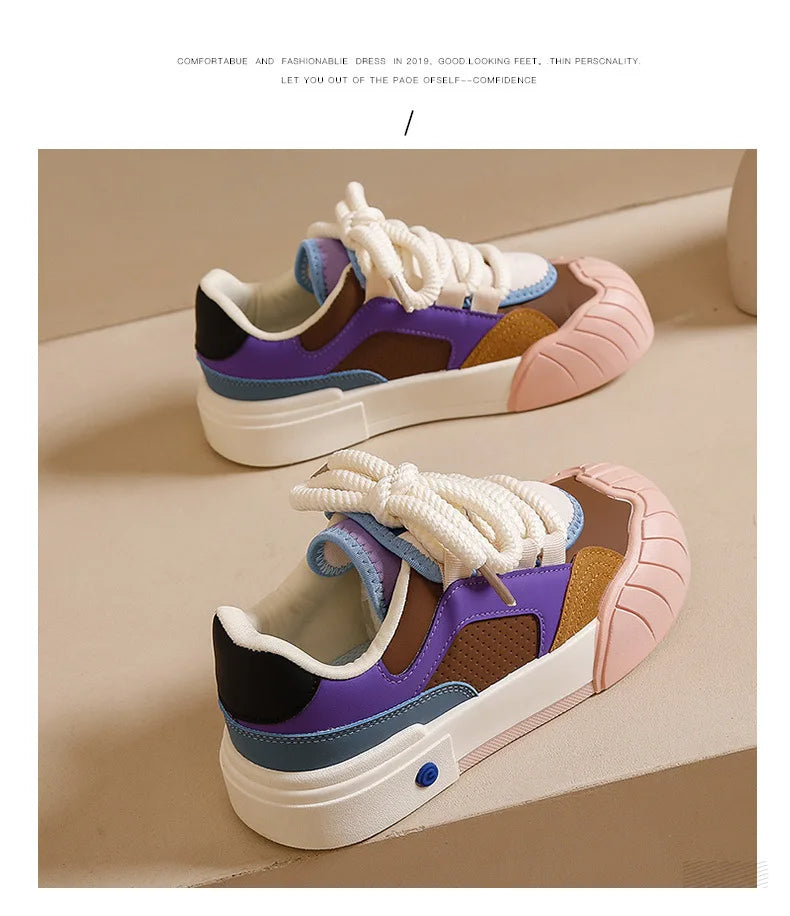 Women's Shoes Versatile Biscuit Shoes Trend Women's Sneaker Comfortable Breathable Non-slip Wear-resistant Casual Sports Shoes