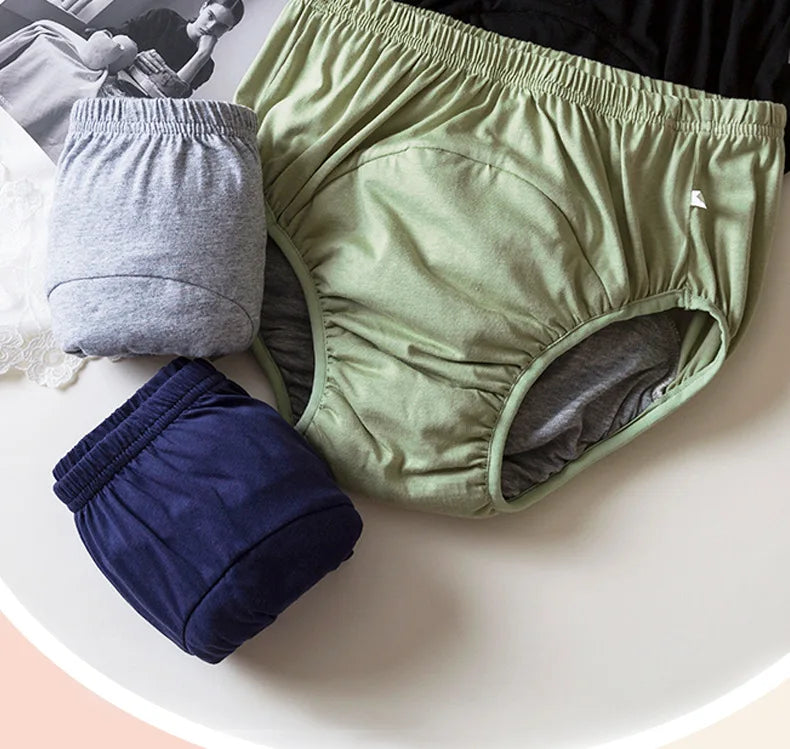 Man Woman Functional Underwear for Adults Graphene Antibacterial Leakage Proof Cotton Super Absorbent Pants Middle-Aged Elderly