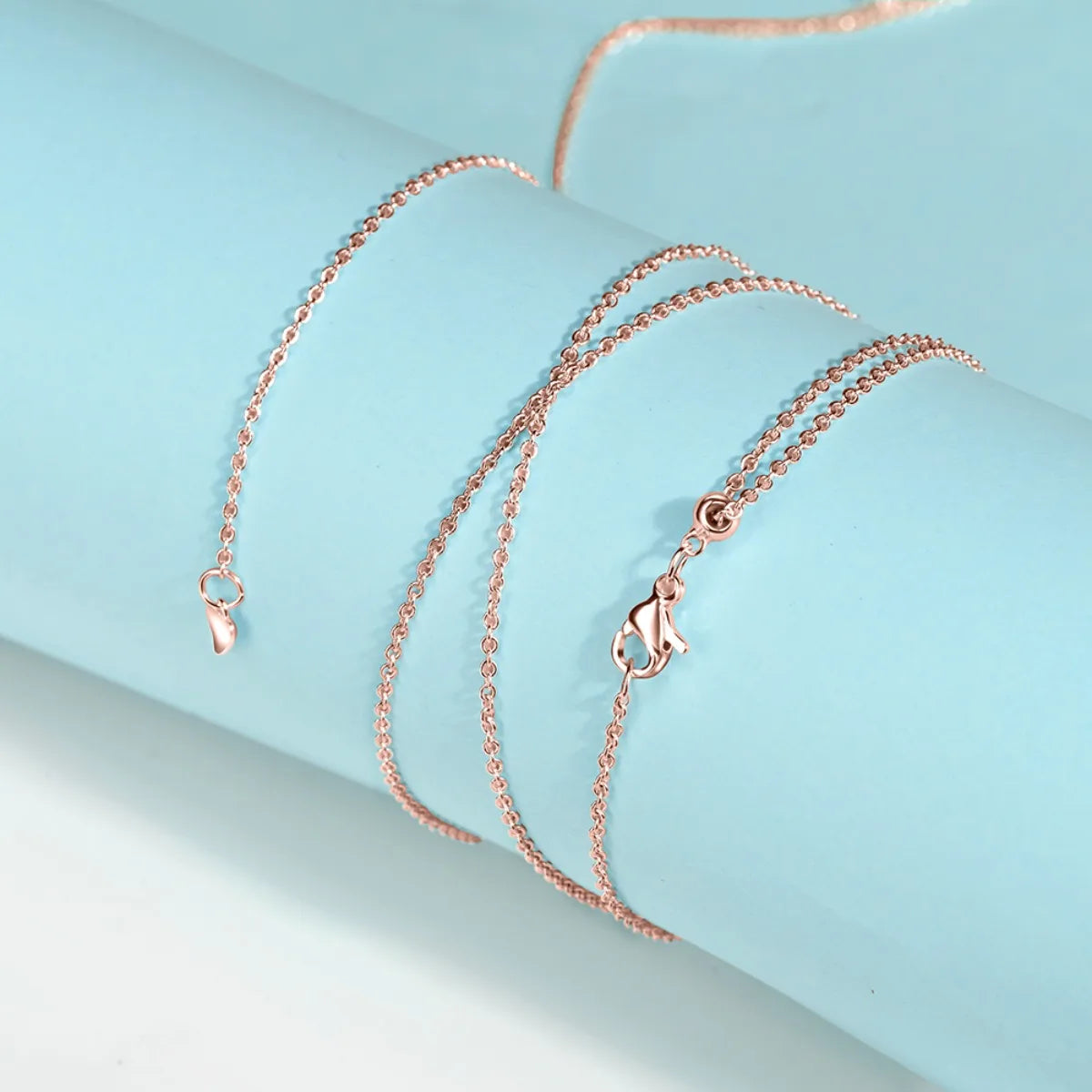 New 925 Sterling Silver Simple Necklace Gold Silver Rose Gold Premium Bare Chain For Women Valentine's Birthday Gift DIY Jewelry