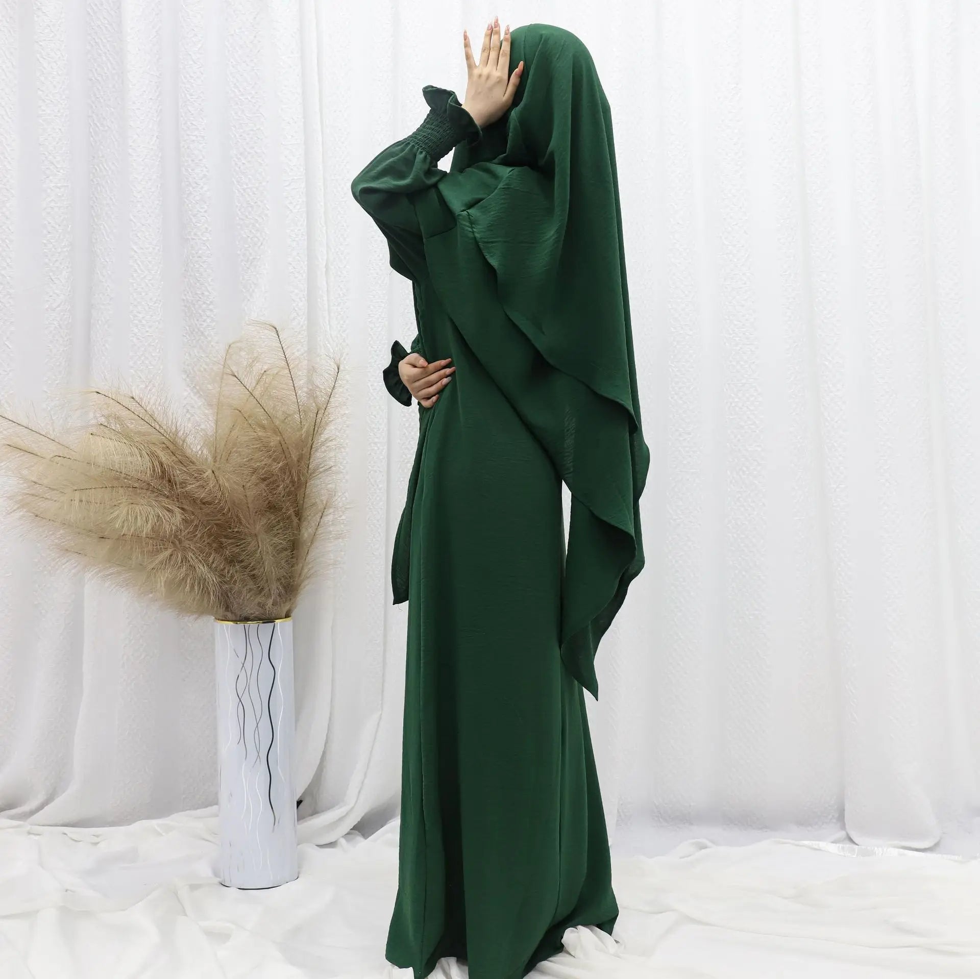 Ramadan Modest Muslim Women Dresses Headscarf Abaya Morocco Kaftan Dubai Turkey Abayas Islam Vestidos Arab Long Robe Jalabiya