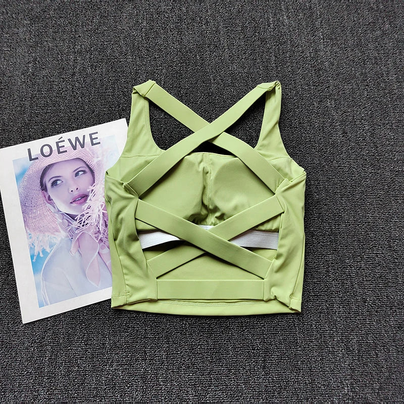 High-intensity Sports Underwear for Women Cross Fitness Vest Shockproof Yoga Training Breasts Bra Pilates Beautiful Back Suit