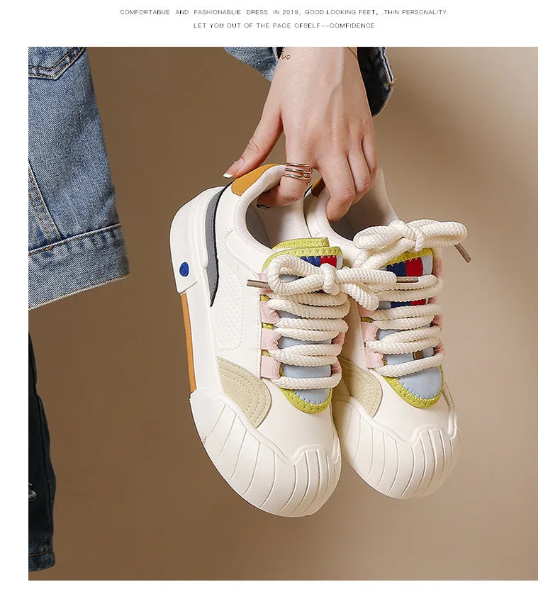 Women's Shoes Versatile Biscuit Shoes Trend Women's Sneaker Comfortable Breathable Non-slip Wear-resistant Casual Sports Shoes