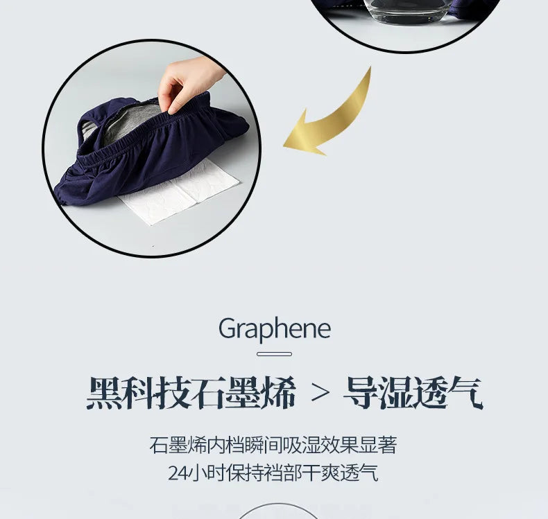 Man Woman Functional Underwear for Adults Graphene Antibacterial Leakage Proof Cotton Super Absorbent Pants Middle-Aged Elderly