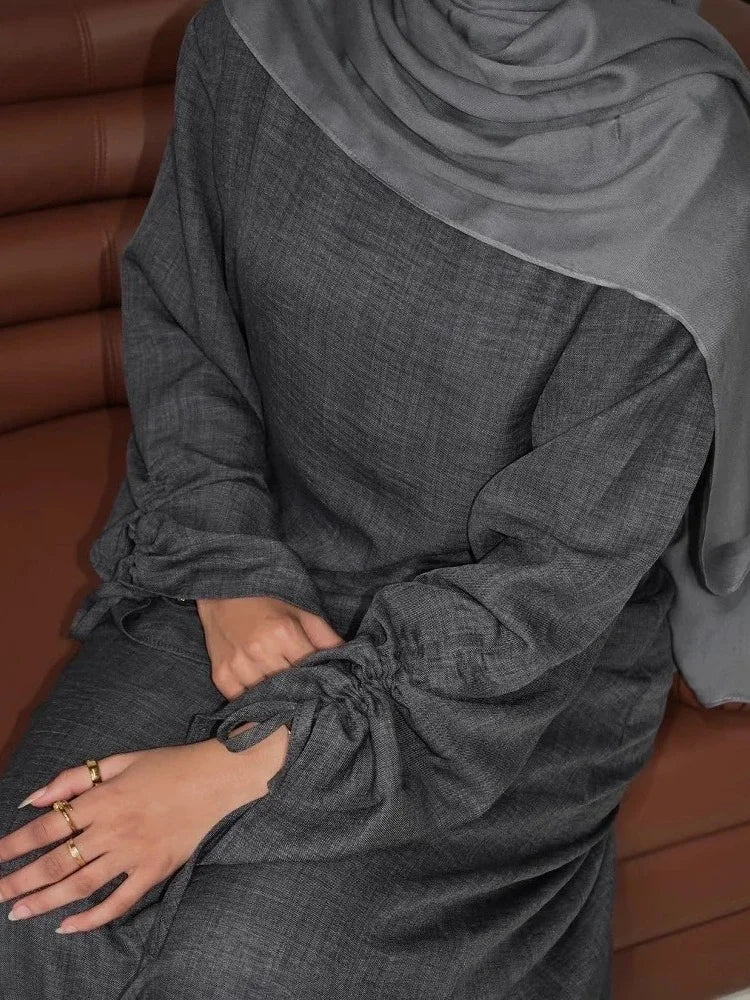 فستان نسائي متواضع للعيد عباية بأكمام طويلة قفطان إسلامي رداء المغرب دبي قفطان إسلامي 2025 فيستدوس لارجوس جلابية رمضان